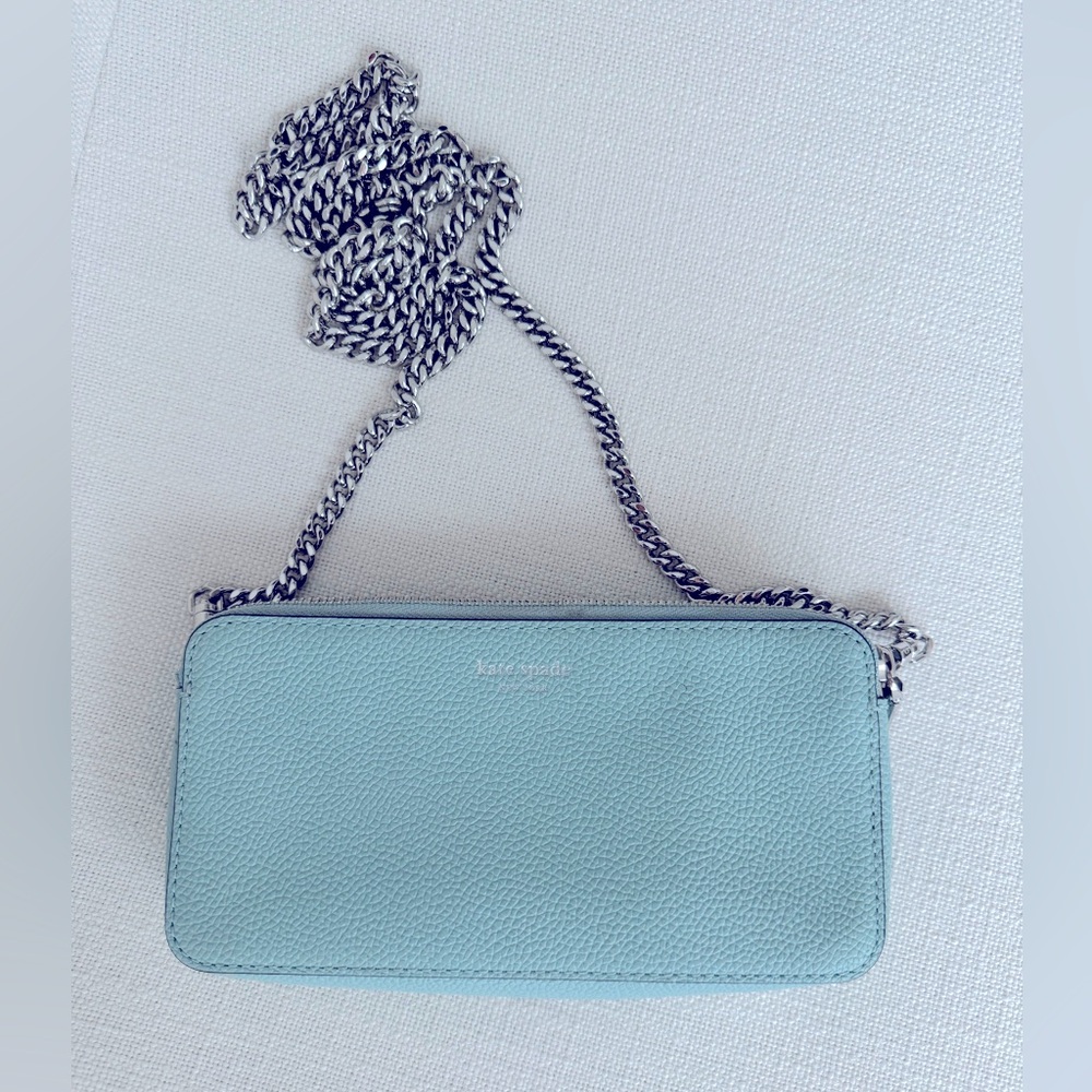 Kate spade light blue double zipper crossbody
